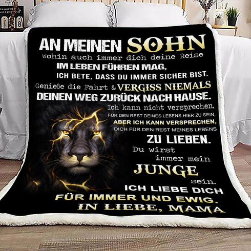 "An meinen Sohn" Decke - Lion Blitz